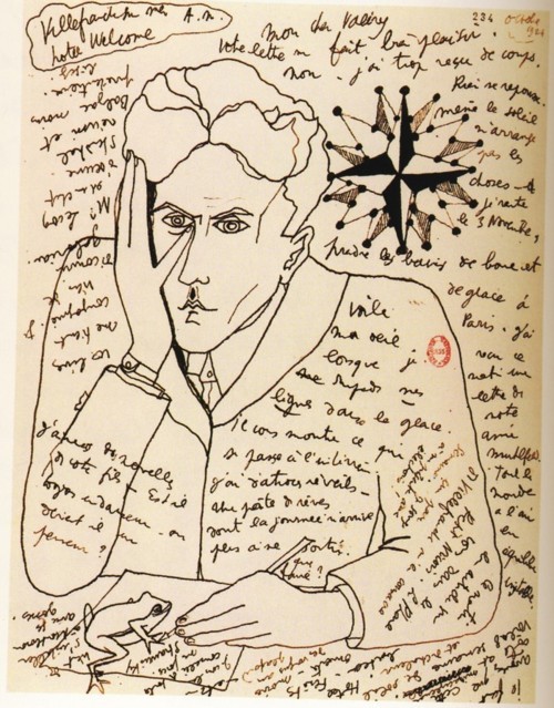 Self-portrait by Cocteau, 1924
